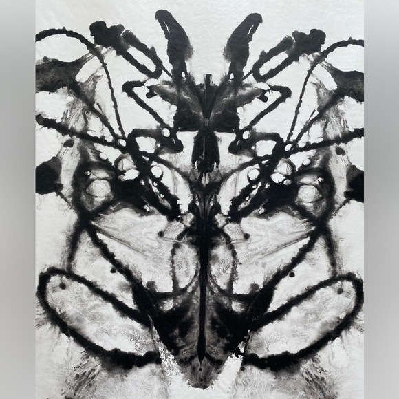 Abstract Black and White Inkblot Art Print